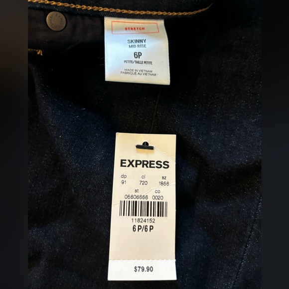 NWT Express Jeans Midrise Skinny 6 Petite - Picture 2 of 4
